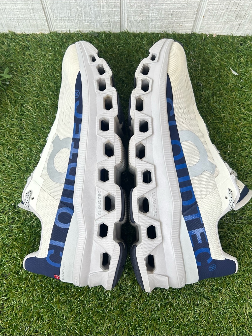 On Running Cloudmonster Ivory | Midnight men size 10 gently used - Picture 13 of 16